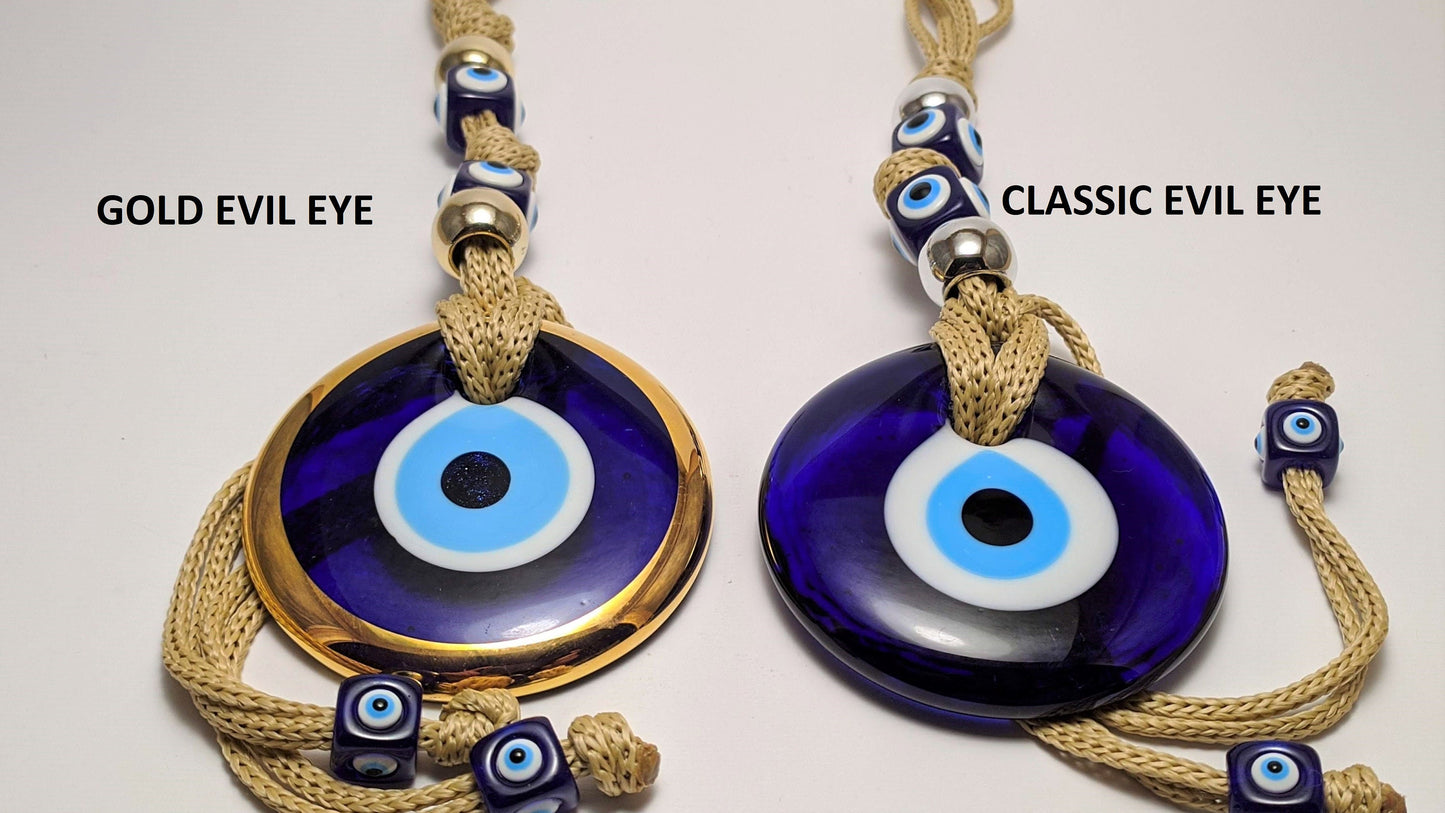 Glass Evil Eye Wall Hanging - 7 cm Glass Eye - House Protection & Ornament