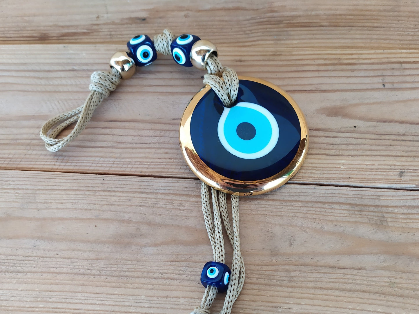 Glass Evil Eye Wall Hanging - 7 cm Glass Eye - House Protection & Ornament