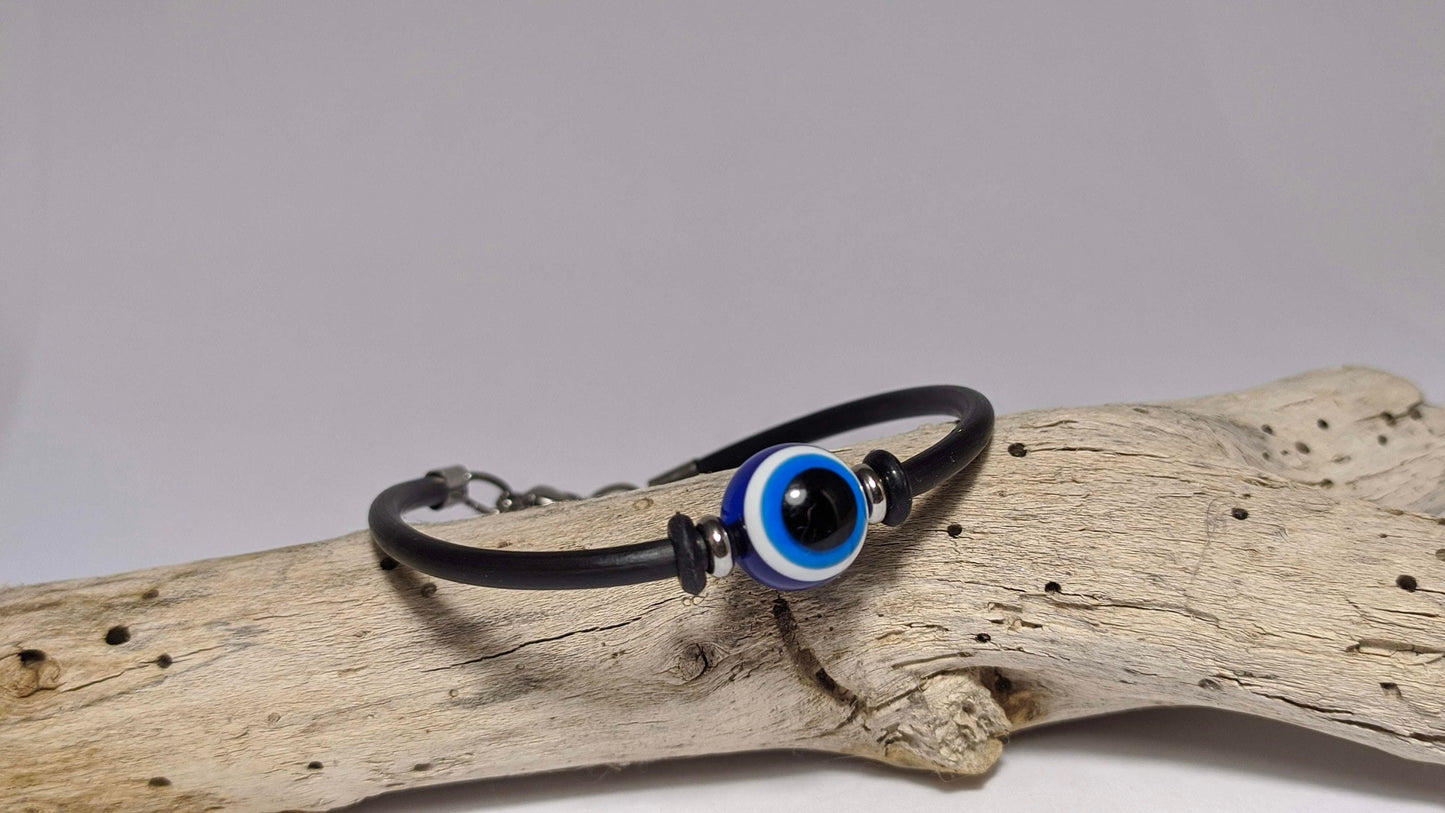 Greek rubber evil eye bracelet - Men's & women's gift