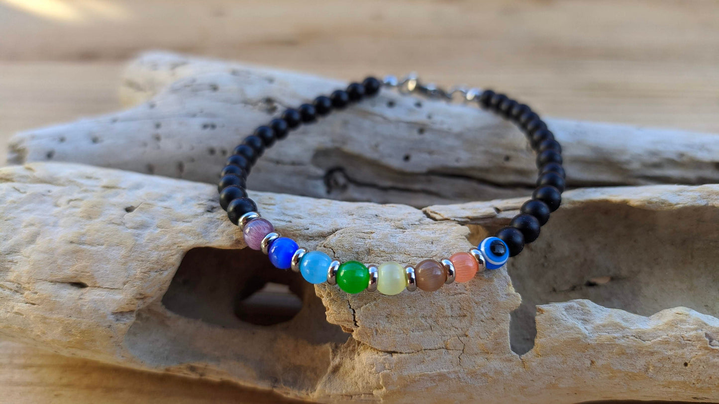 Bracelet Chakra Oeil bleu - Cadeau pour Elle - Protection femmes