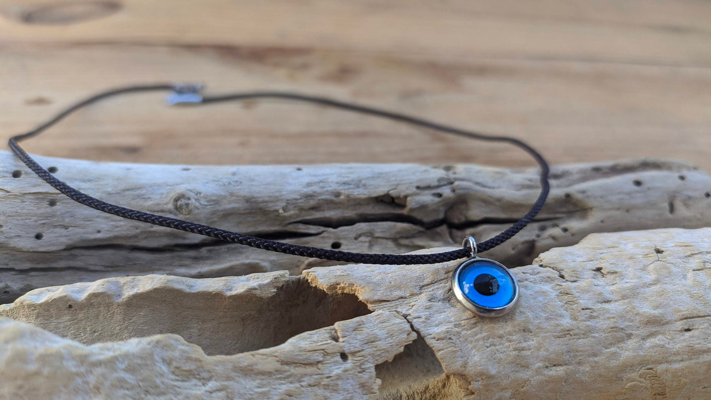 Pendentif Oeil Bleu en Verre - Bijou Grec