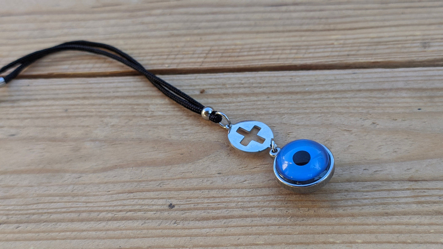Bijou de Retroviseur Croix Oeil bleu