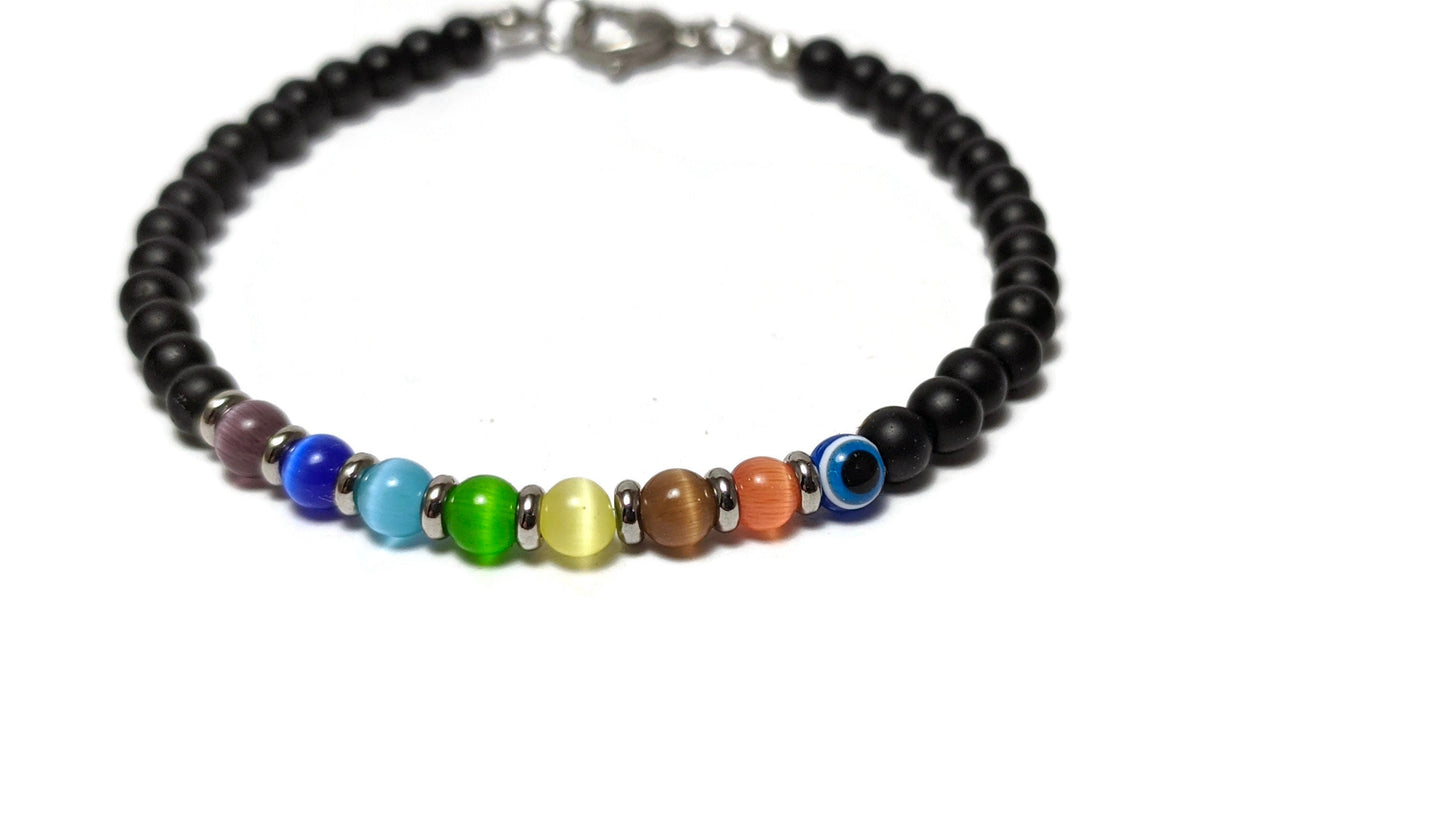 Bracelet Chakra Oeil bleu - Cadeau pour Elle - Protection femmes