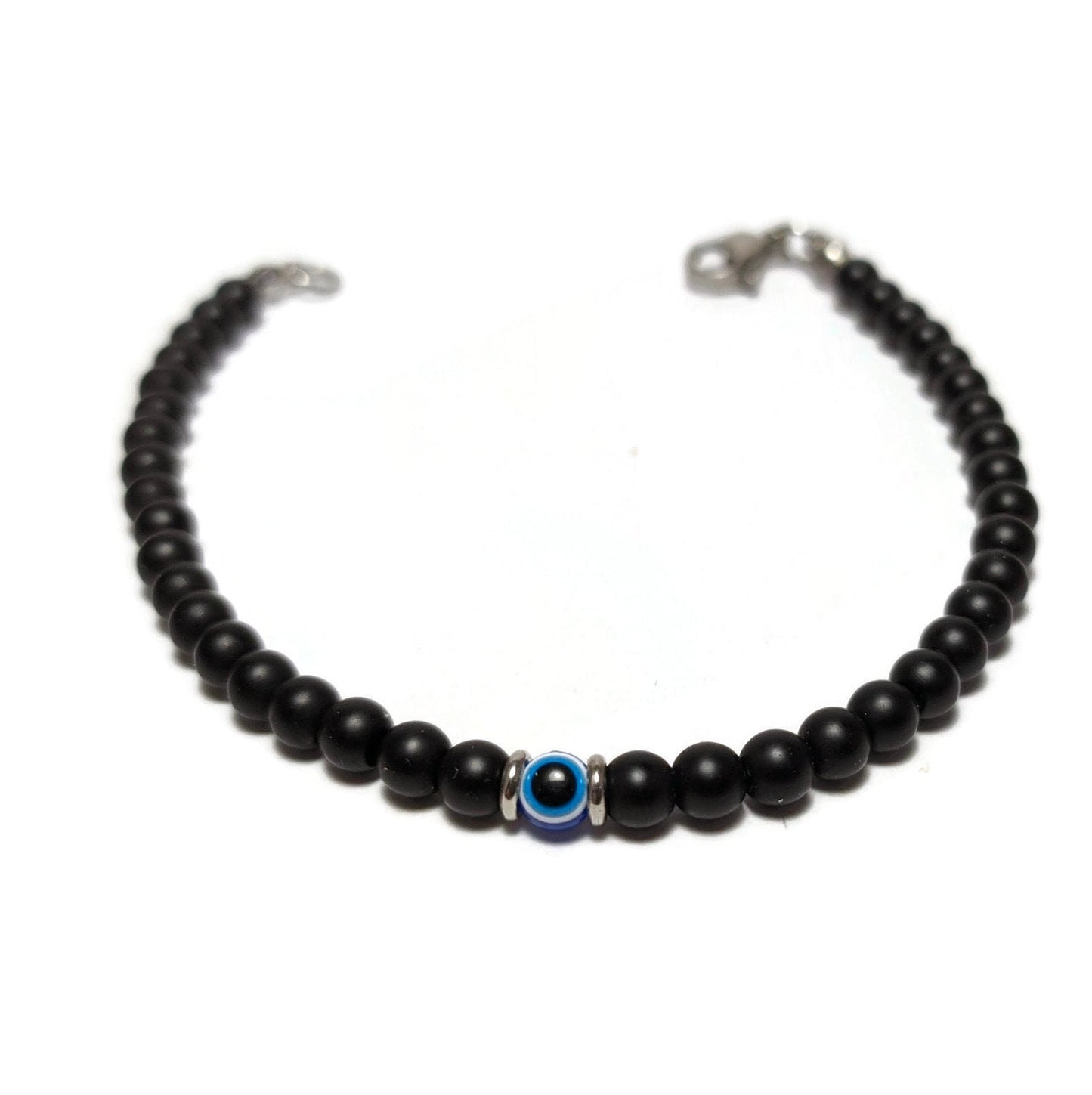 Bracelet Onyx Oeil Bleu Homme - Protection Homme - Cadeau pour lui