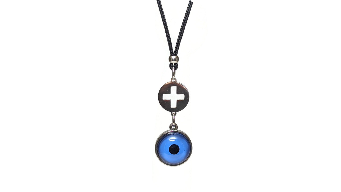 Bijou de Retroviseur Croix Oeil bleu