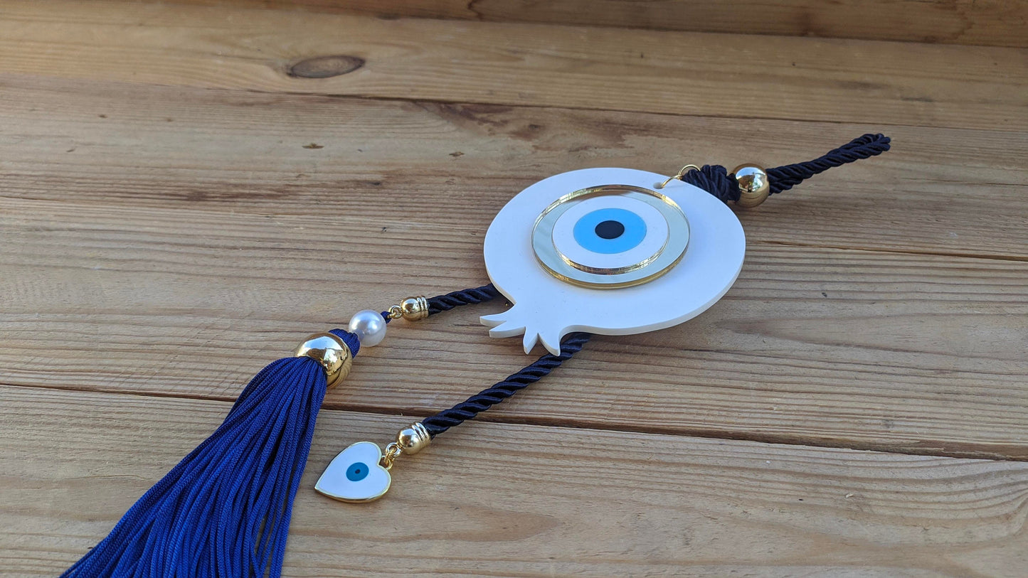 Evil Eye Pomegranate Wall Hanging - House Protection & Good Luck Decor
