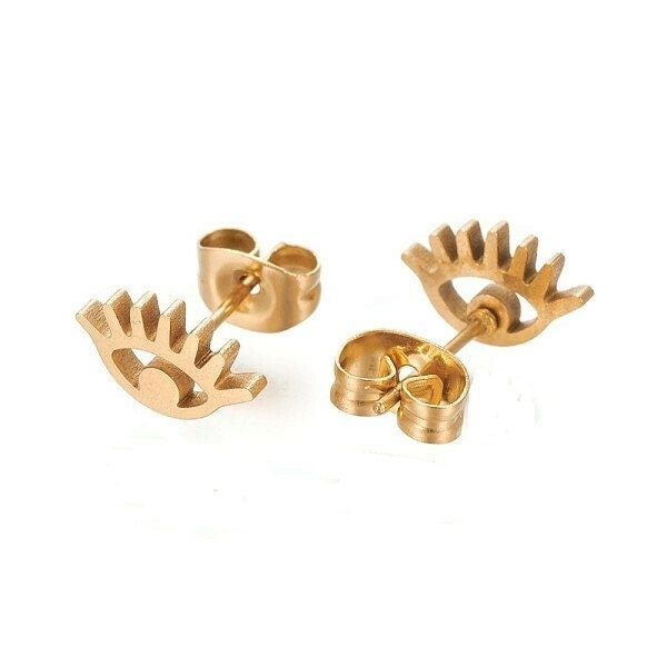 Boucles d'Oreilles Clous Motif Oeil Grec