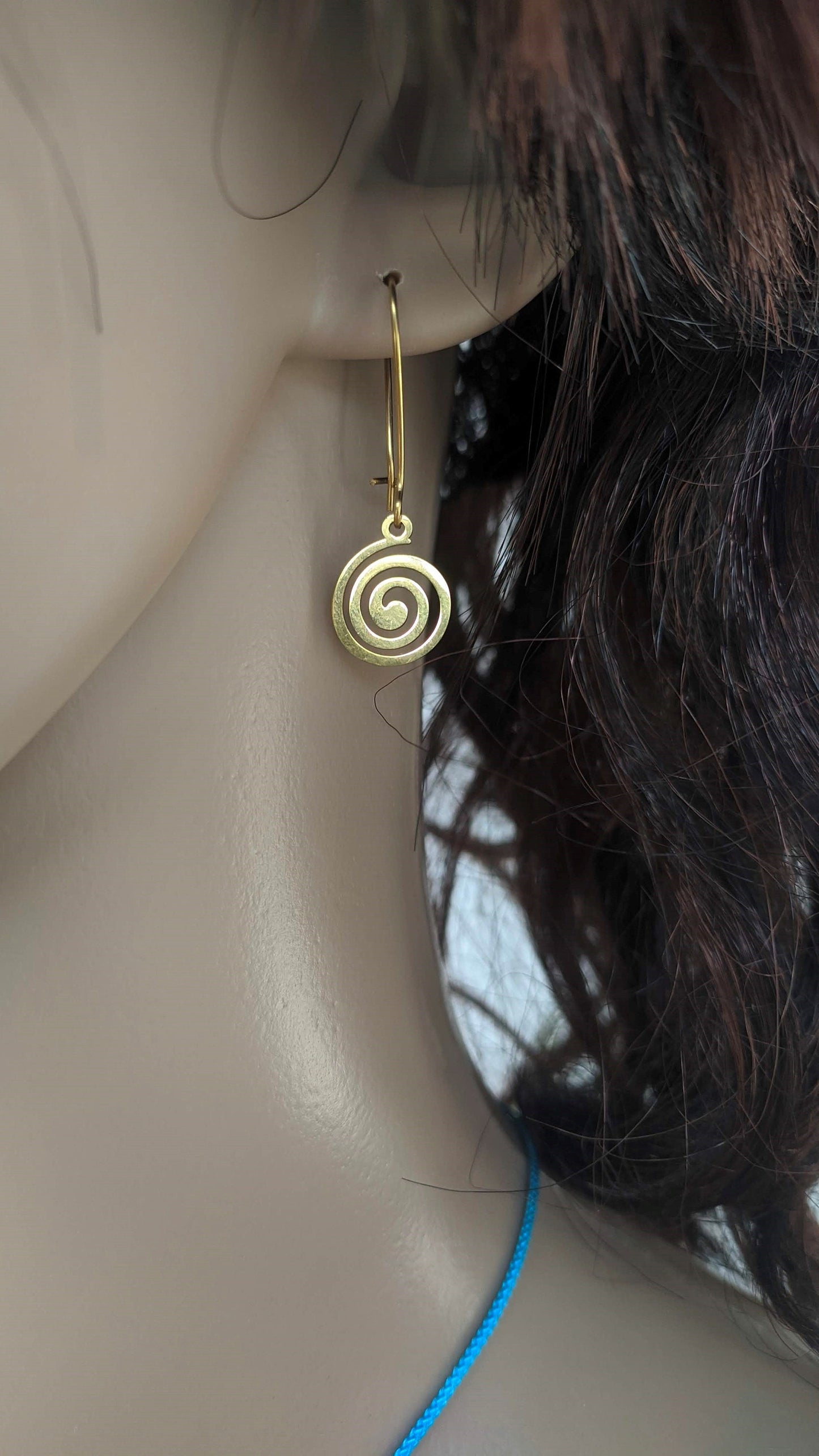 Gold Greek Spiral Earrings - Stainless Steel Earrings - Greek gift