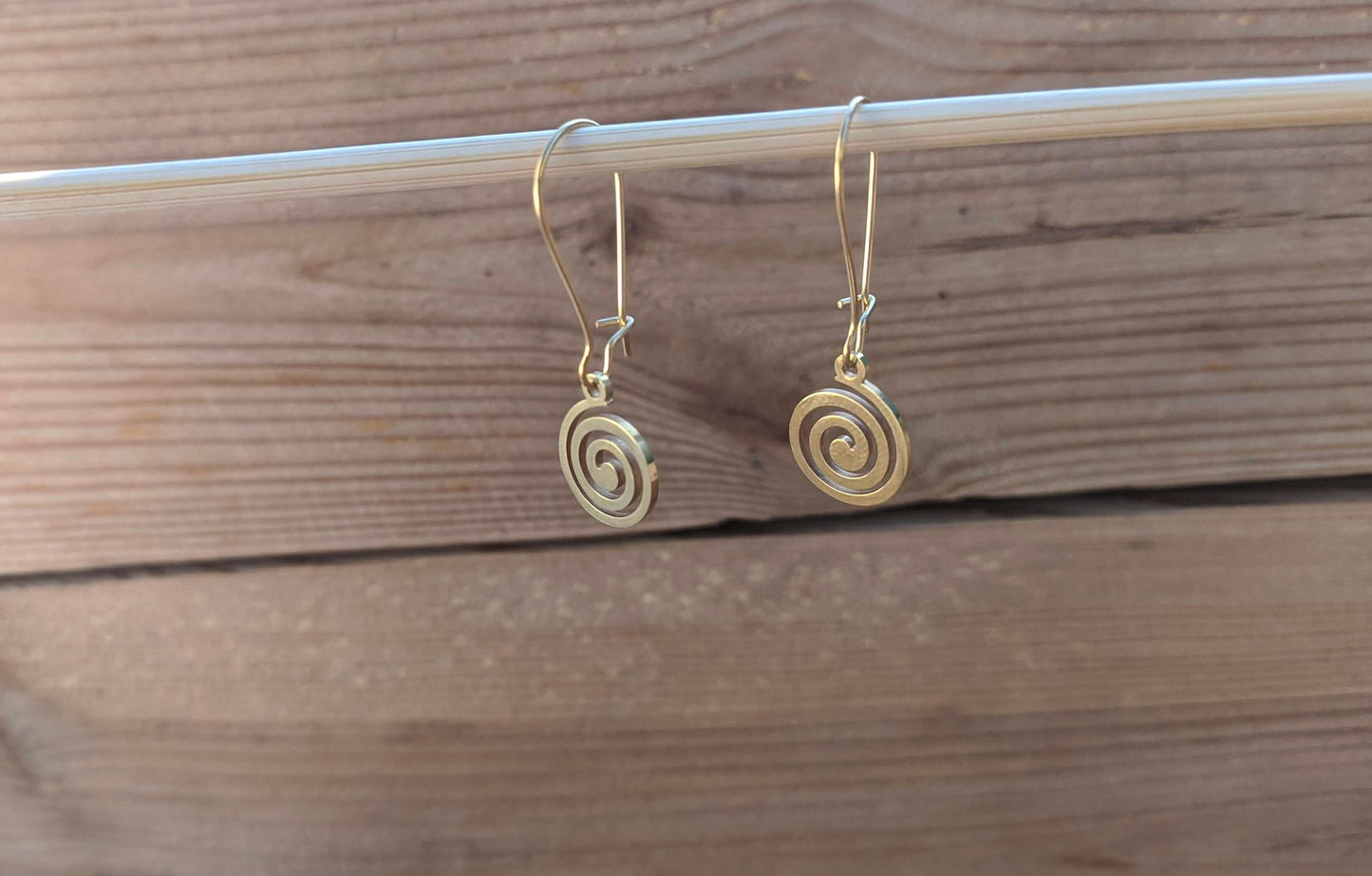 Gold Greek Spiral Earrings - Stainless Steel Earrings - Greek gift