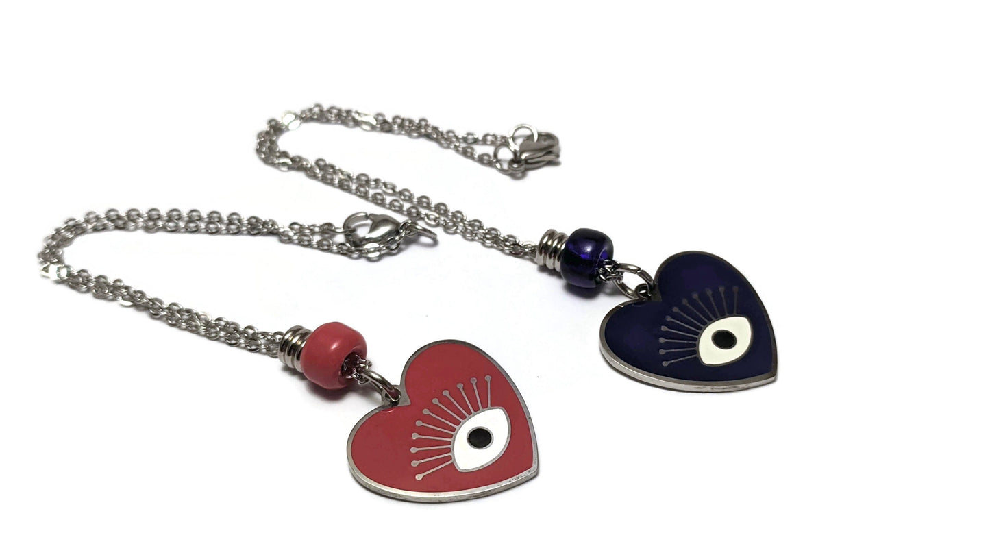 Bijou de Retroviseur Coeur Oeil Bleu