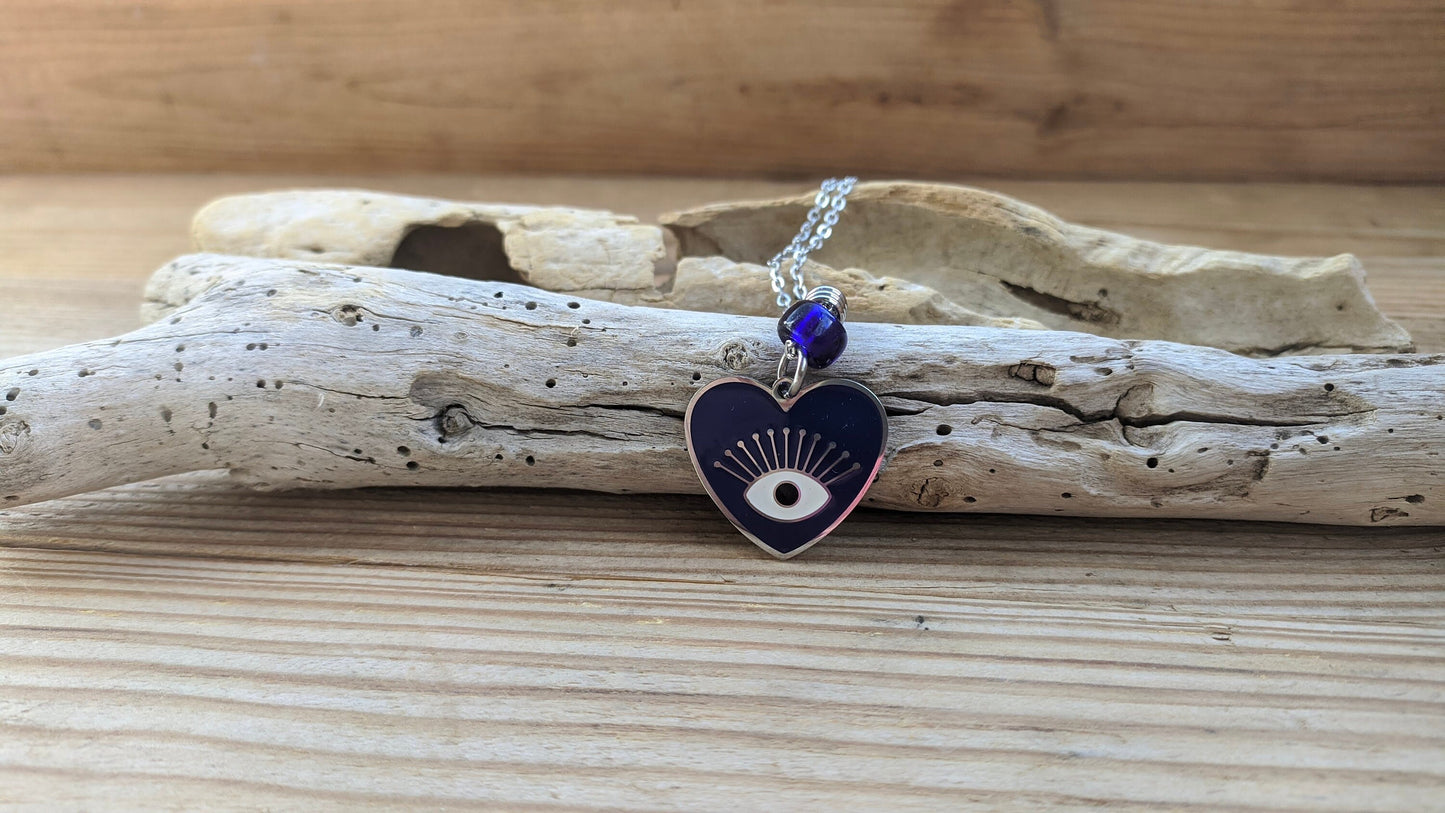 Bijou de Retroviseur Coeur Oeil Bleu
