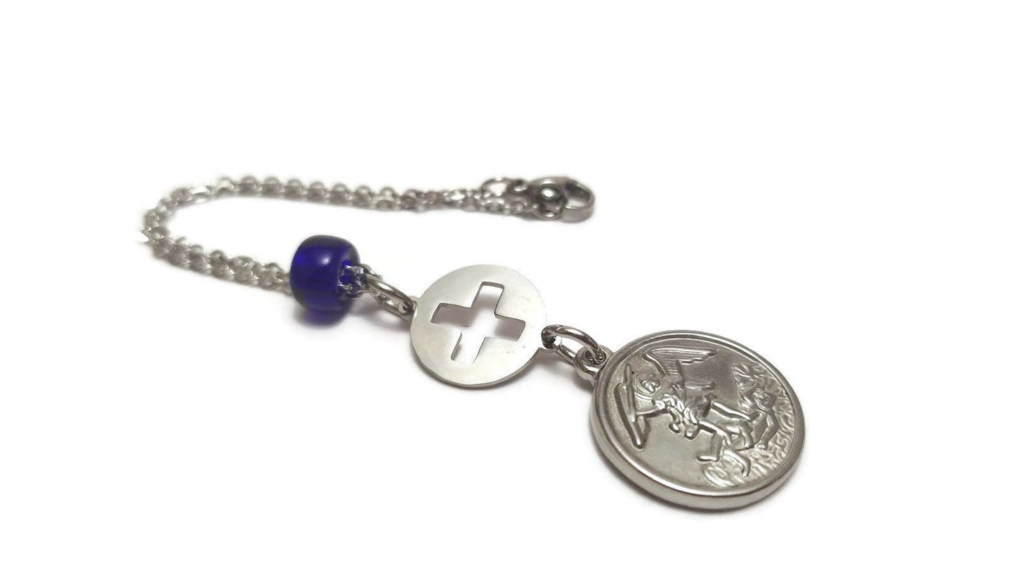 Angel & Cross Mirror charm - Stainless car charm - New car gift -