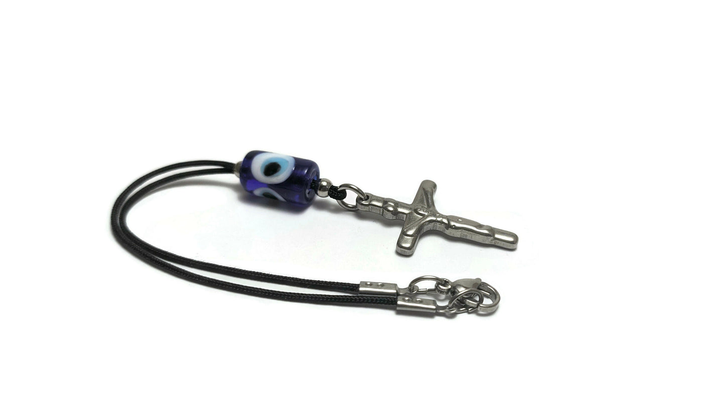 Evil eye cross car mirror charm - Car accessories