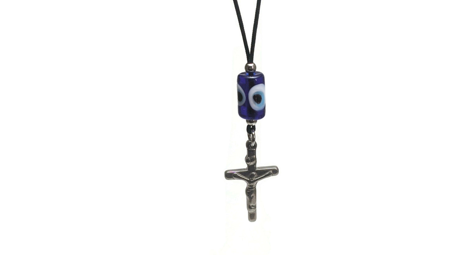 Evil eye cross car mirror charm - Car accessories