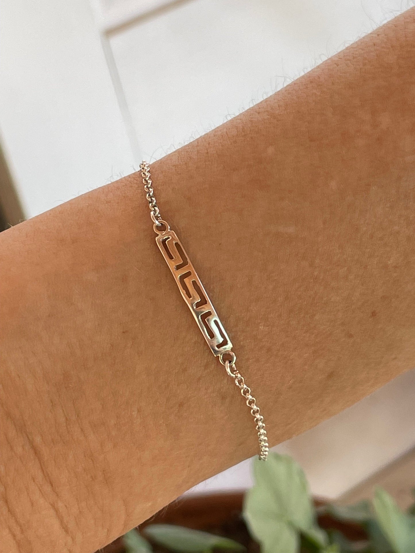 Bracelet Motif Grec en Argent 925