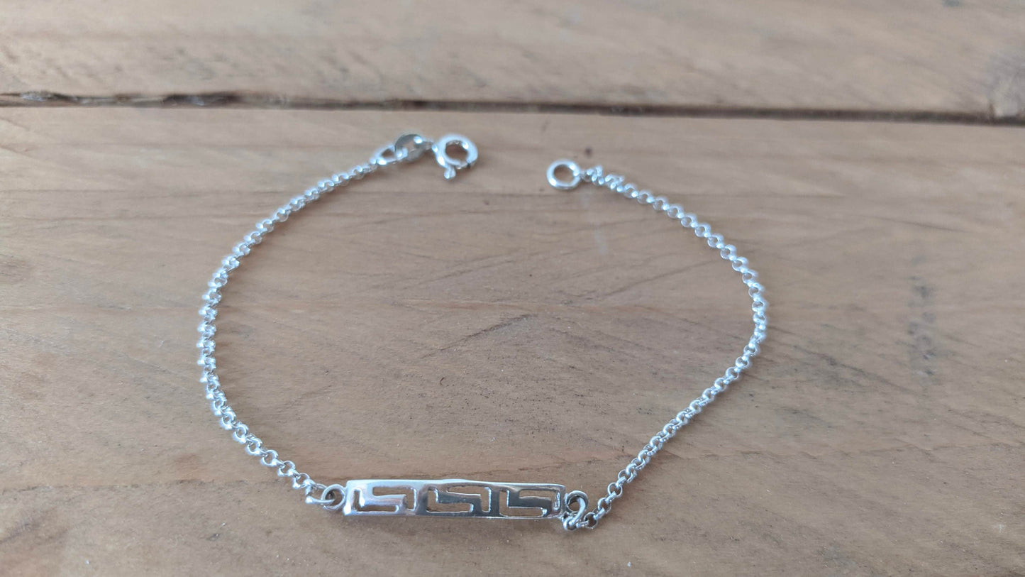 Bracelet Motif Grec en Argent 925