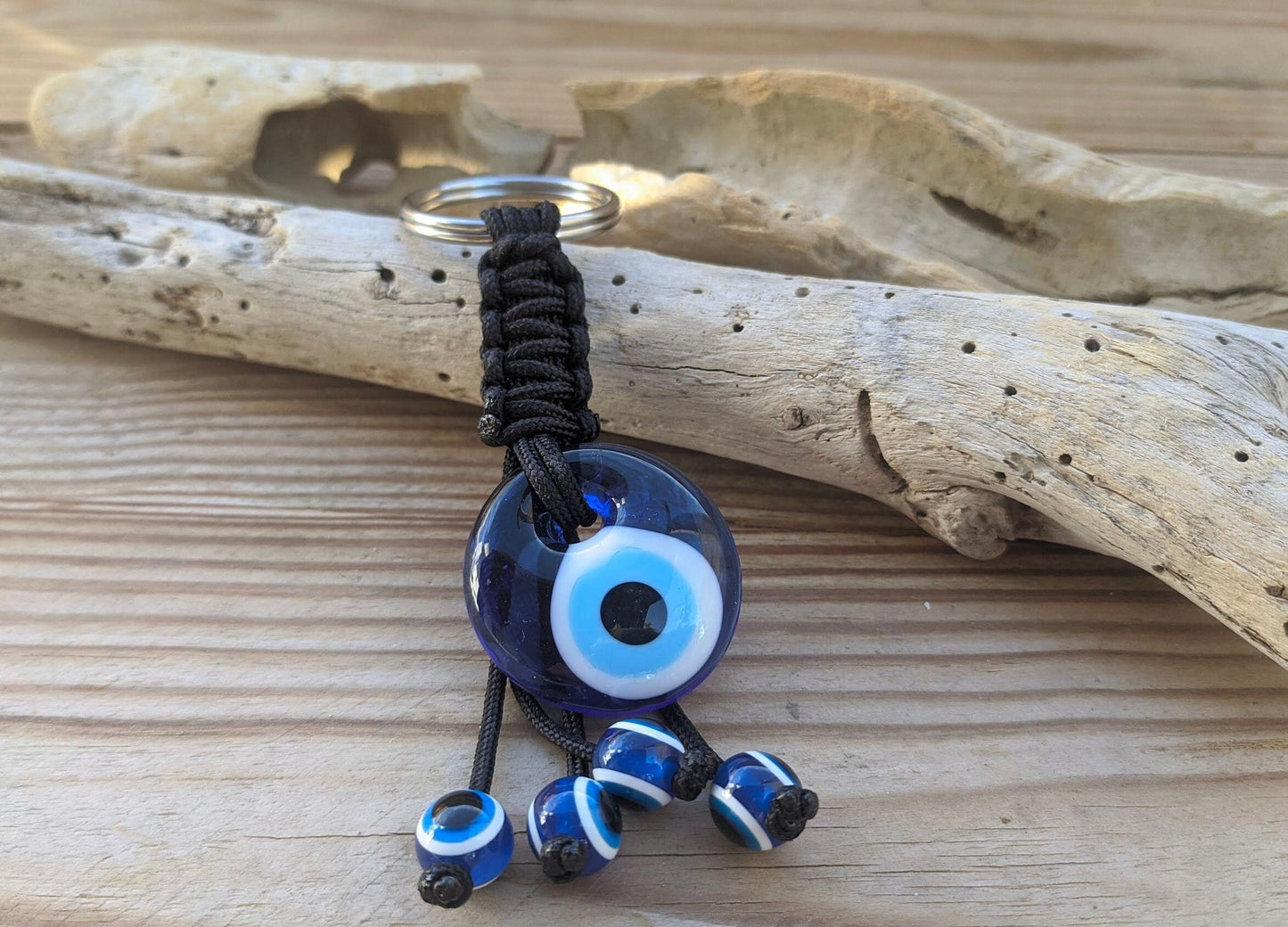 Glass Evil Eye Keychain - Car Keyring - Greek Gift