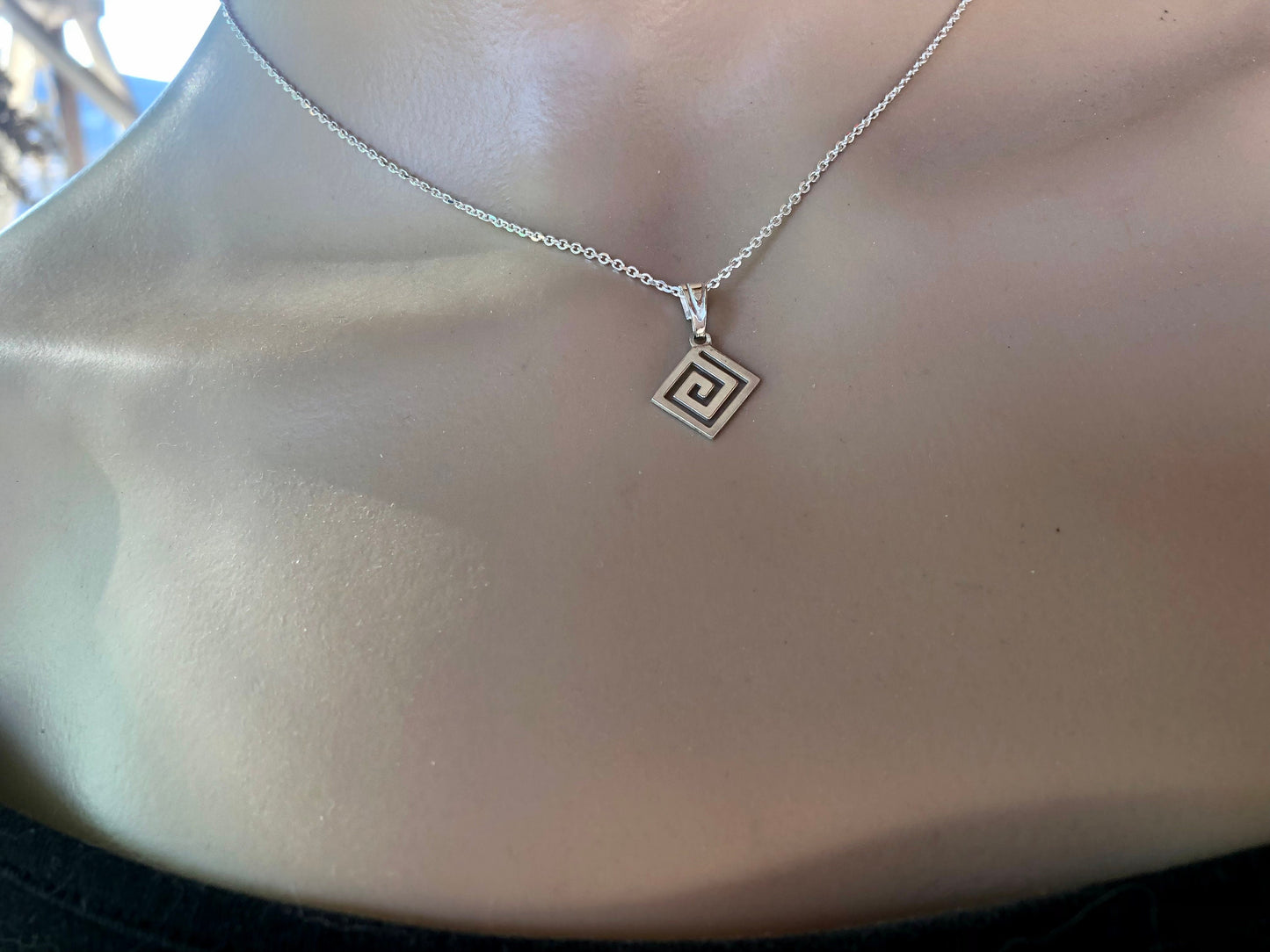 Collier Motif Grec en Argent 925
