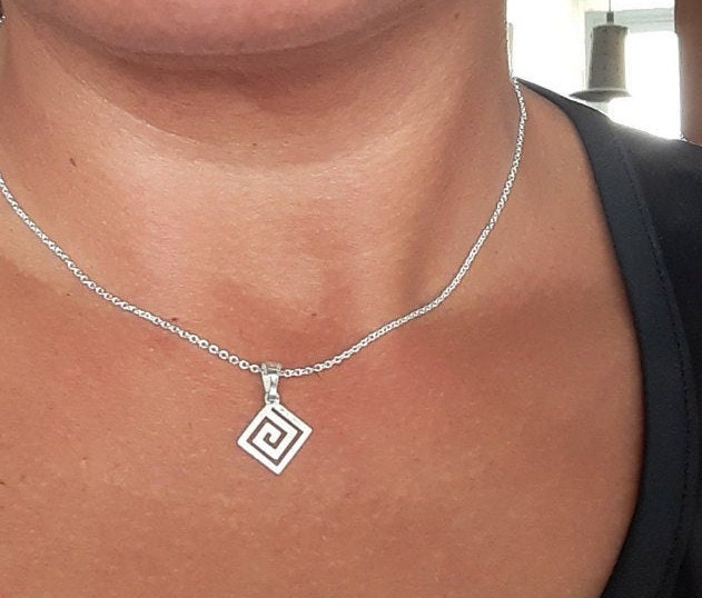 Collier Motif Grec en Argent 925