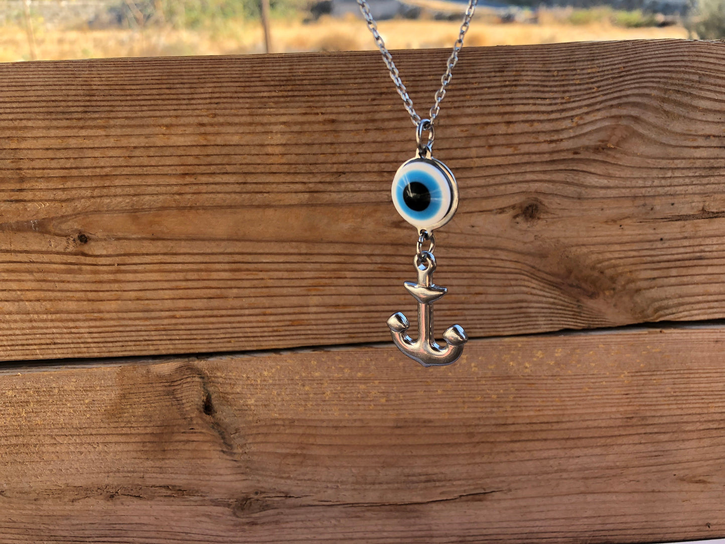 Anchor Evil Eye Car Charm - Car Protection