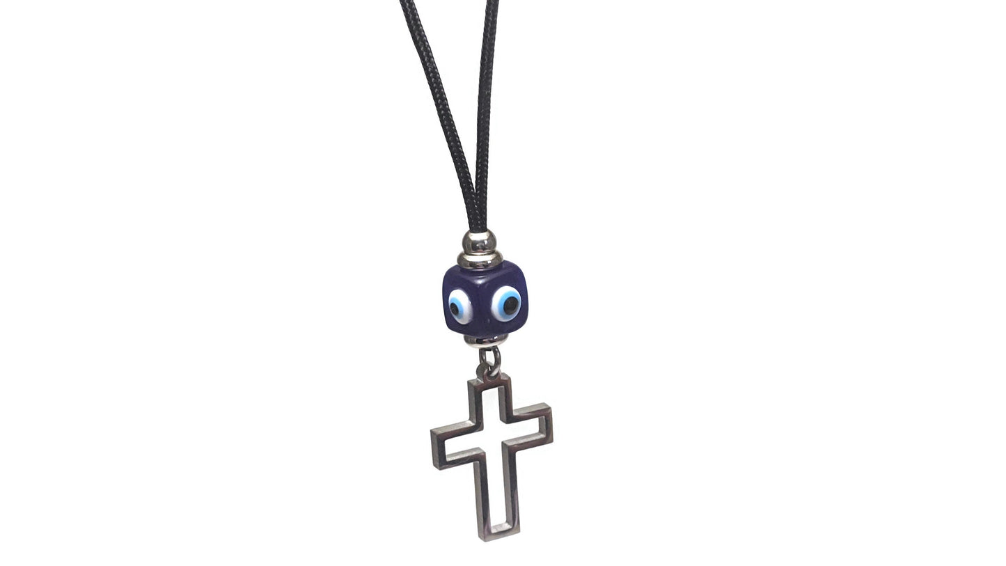 Cross Evil Eye Car Mirror Charm - New Driver Gift - Car Protection