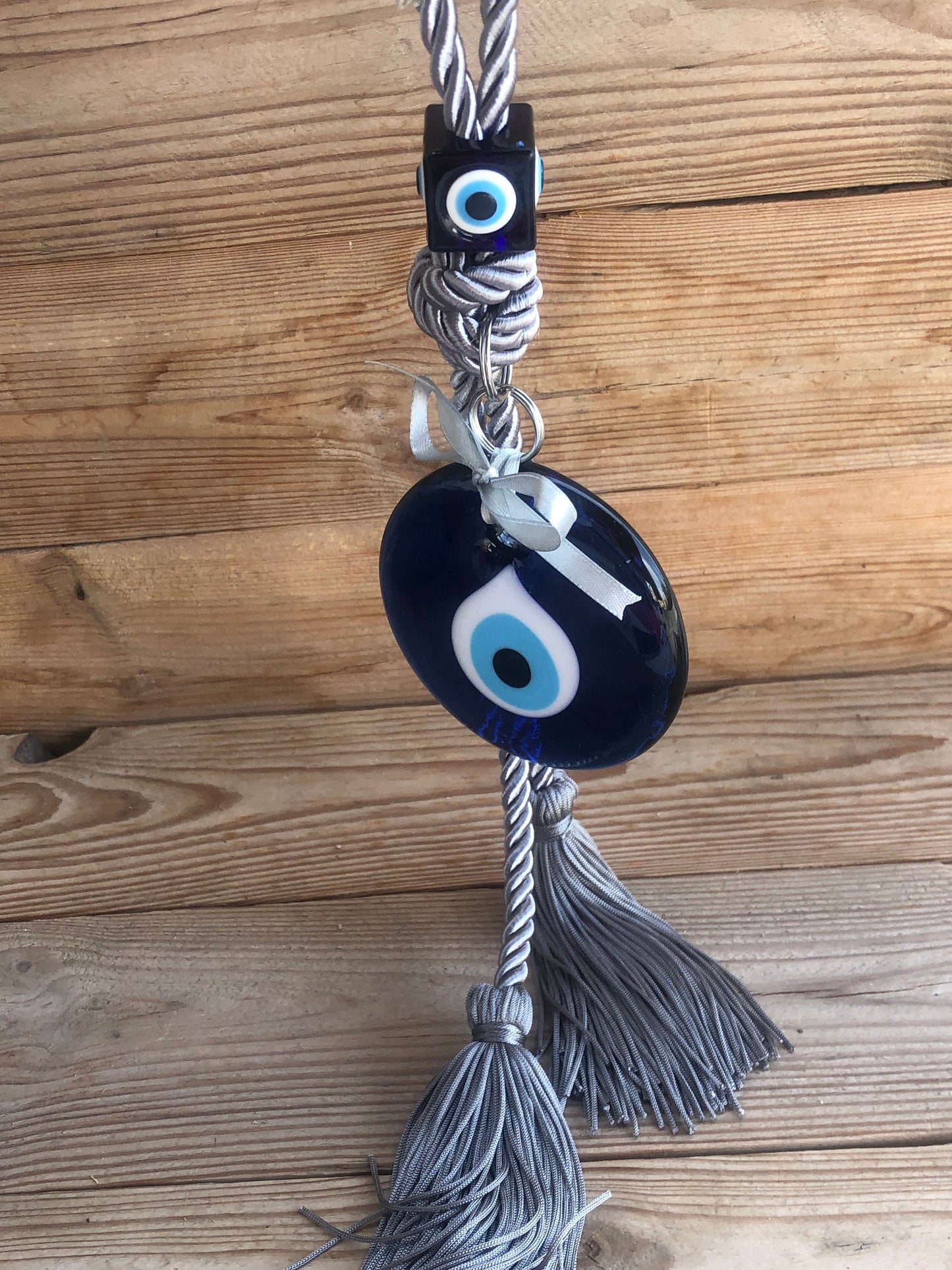 Tassel Evil Eye Wall Hanging - Handmade in Greece for House Protection & Home Decoration
