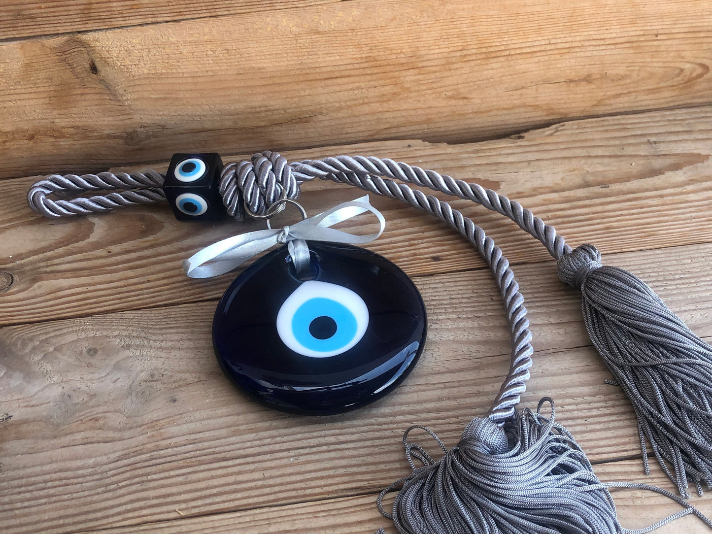 Tassel Evil Eye Wall Hanging - Handmade in Greece for House Protection & Home Decoration