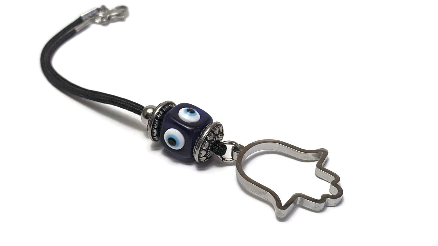 Hamsa Hand Evil Eye Car Mirror Charm - New Driver Gift - Car Protection