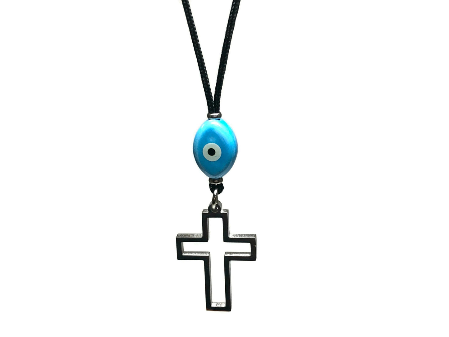 Evil Eye Cross Car Mirror Charm - New Driver Gift - Car Protection