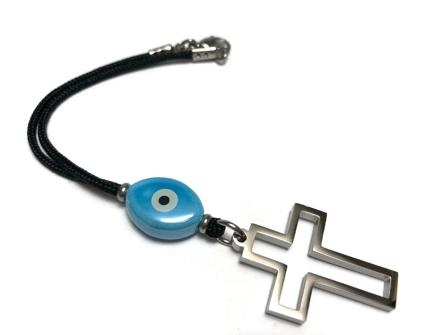 Evil Eye Cross Car Mirror Charm - New Driver Gift - Car Protection