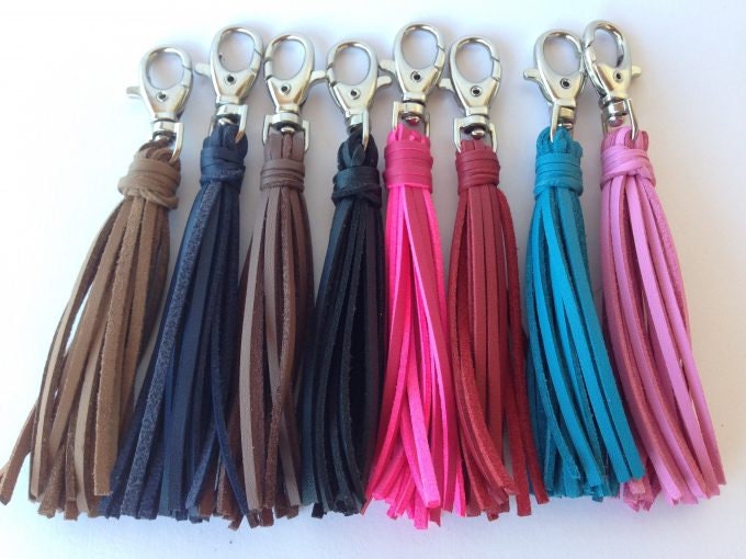 Faux Leather Tassel Handbag Charm | Stylish Zipper Pull & Purse Accessory