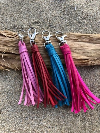 Faux Leather Tassel Handbag Charm | Stylish Zipper Pull & Purse Accessory