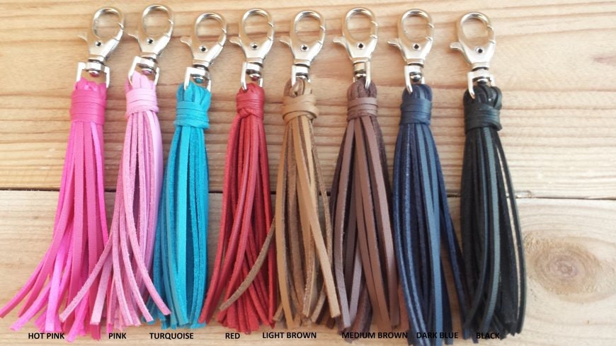 Faux Leather Tassel Handbag Charm | Stylish Zipper Pull & Purse Accessory