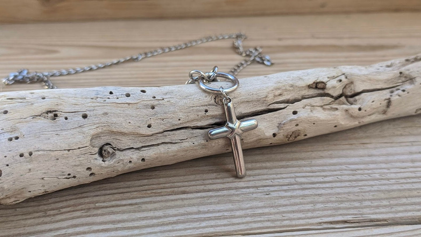Stainless Cross Necklace - Women's necklace - Greek jewelry - Statement necklace