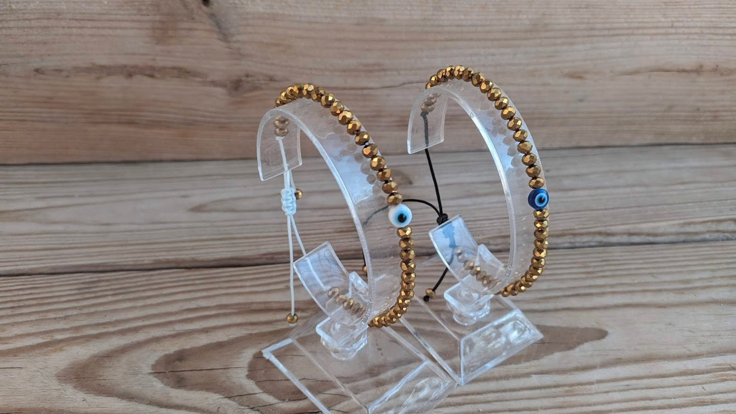Gold Evil eye bracelet - women’s gift - Protection jewelry