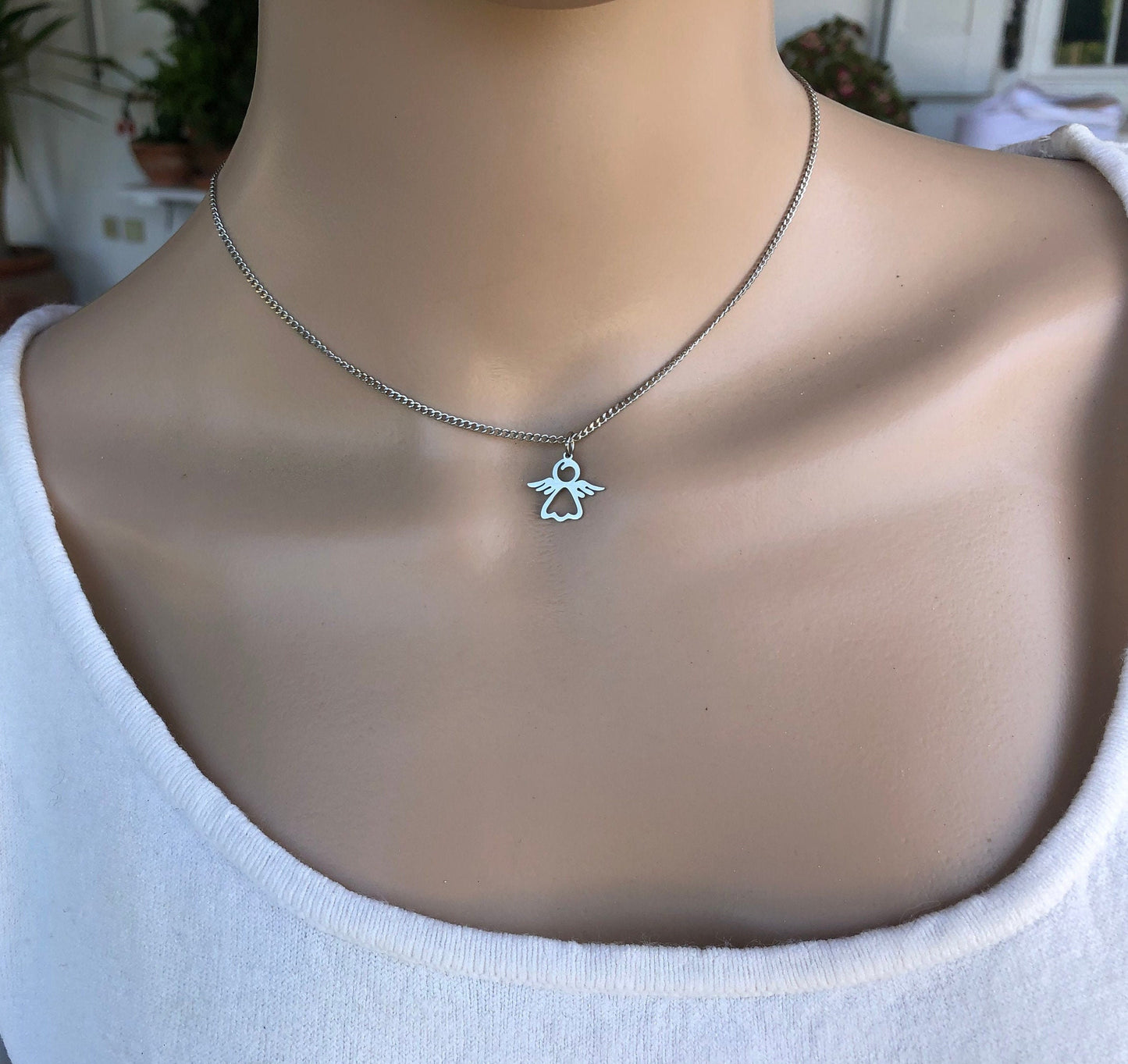 Petit collier Ange Gardien en Acier Inoxydable