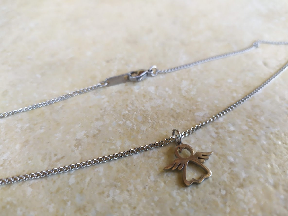 Petit collier Ange Gardien en Acier Inoxydable