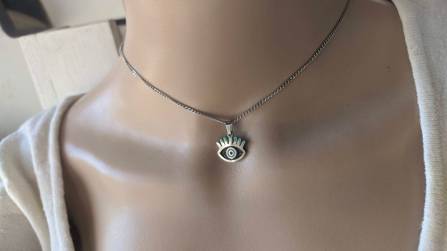 Collier oeil noir en Acier inoxydable