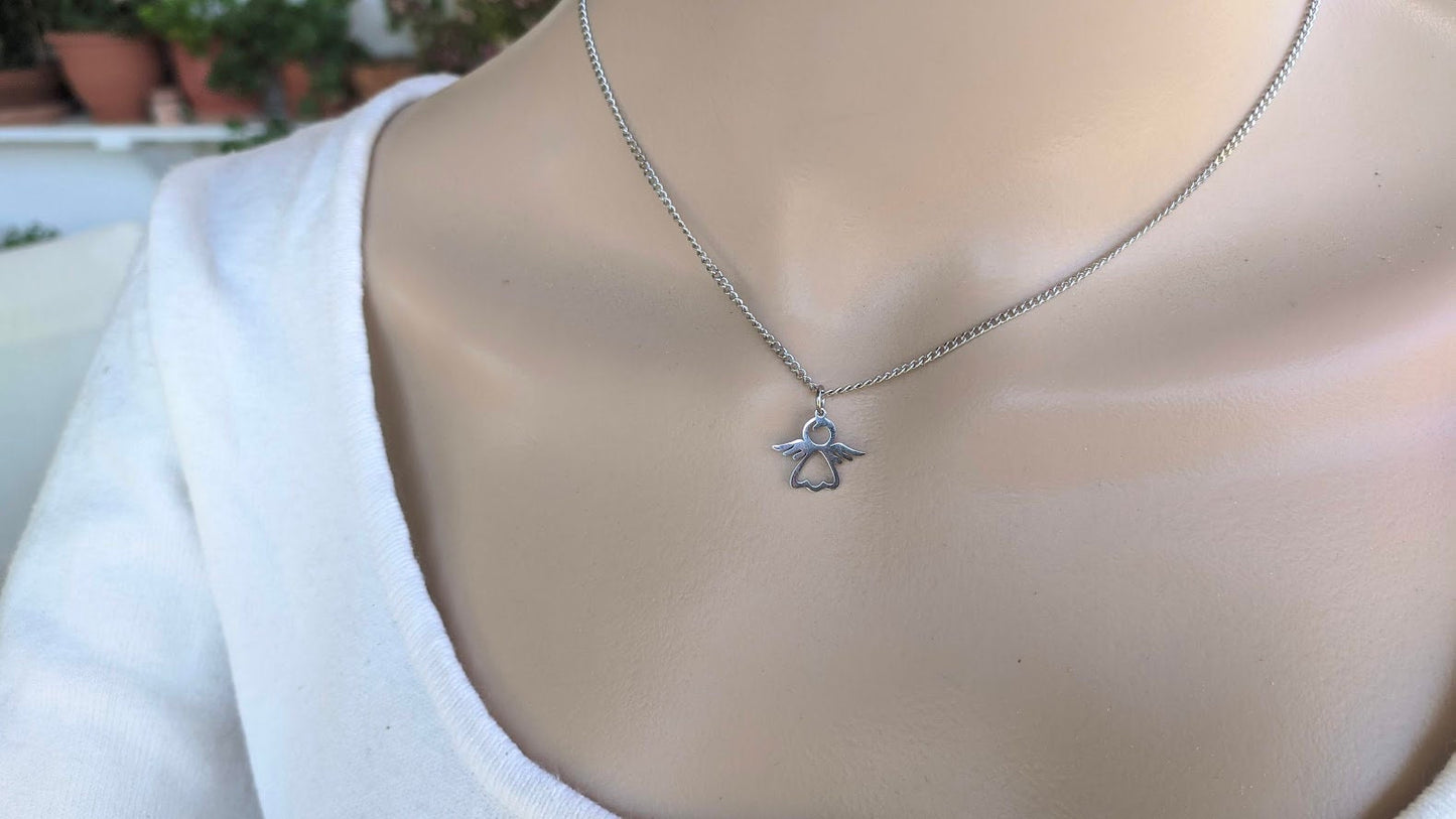 Petit collier Ange Gardien en Acier Inoxydable