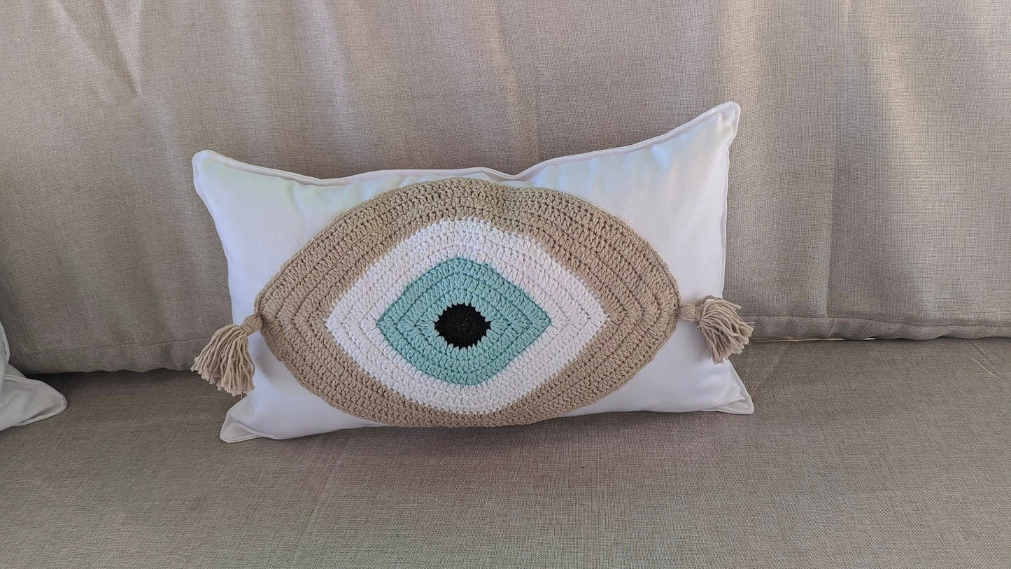 Housse de Coussin Oeil Bleu Dans 3 Coloris