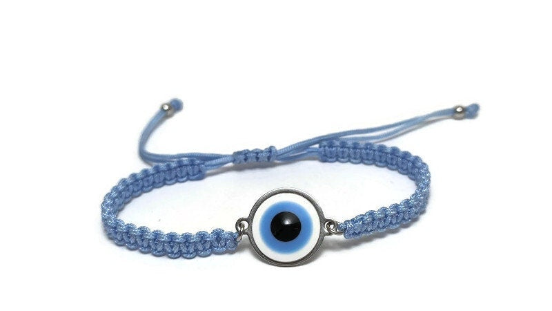 Bracelet Oeil Blanc macramé - Bijou Porte Bonheur