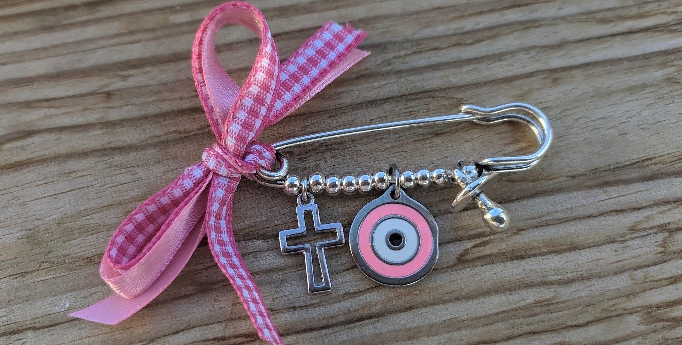 Broche Enfant Oeil Bleu foncé ou rose - Protection Enfant