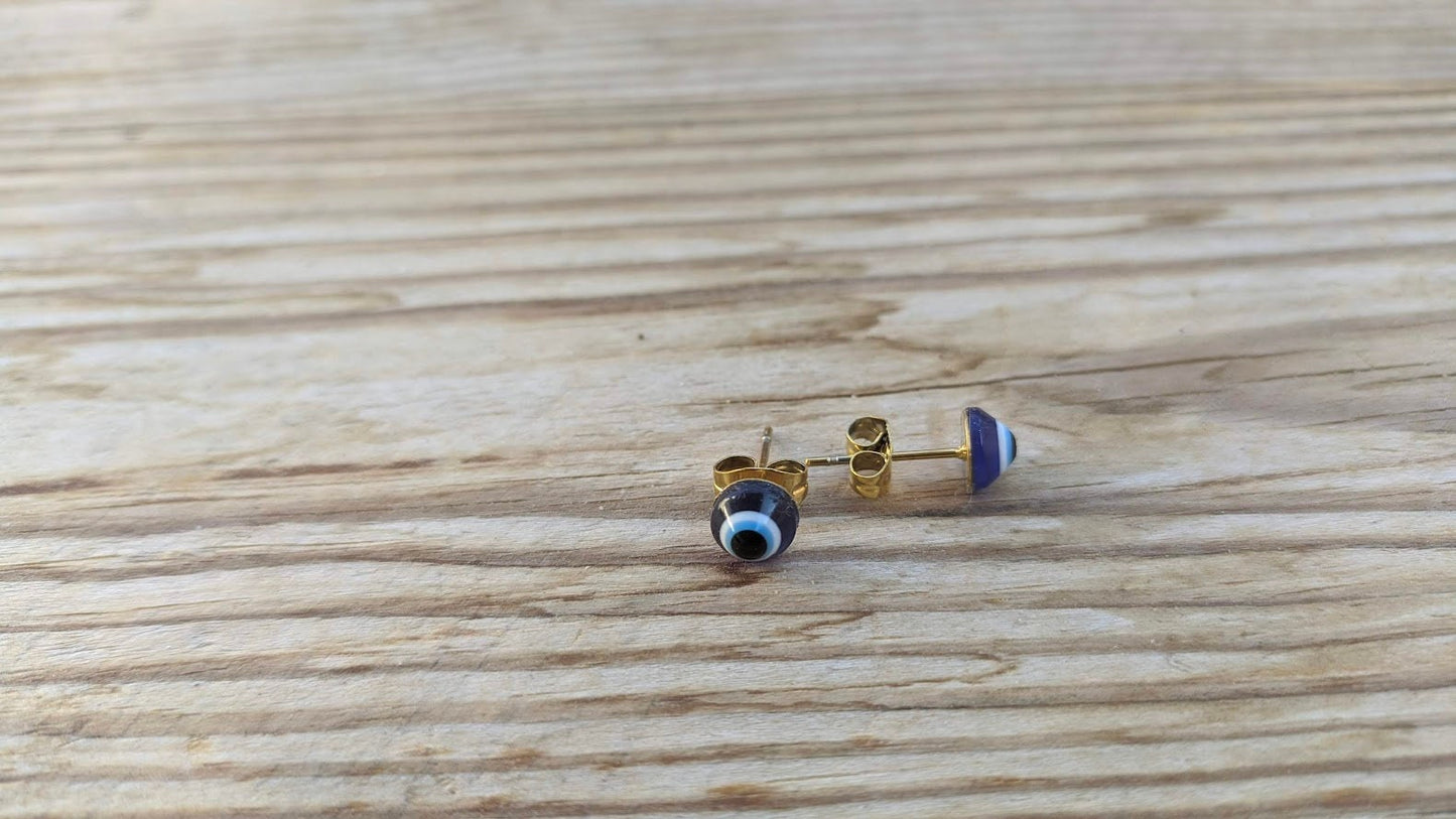 Boucles d’Oreilles Clous Oeil bleu en Acier Inoxydable