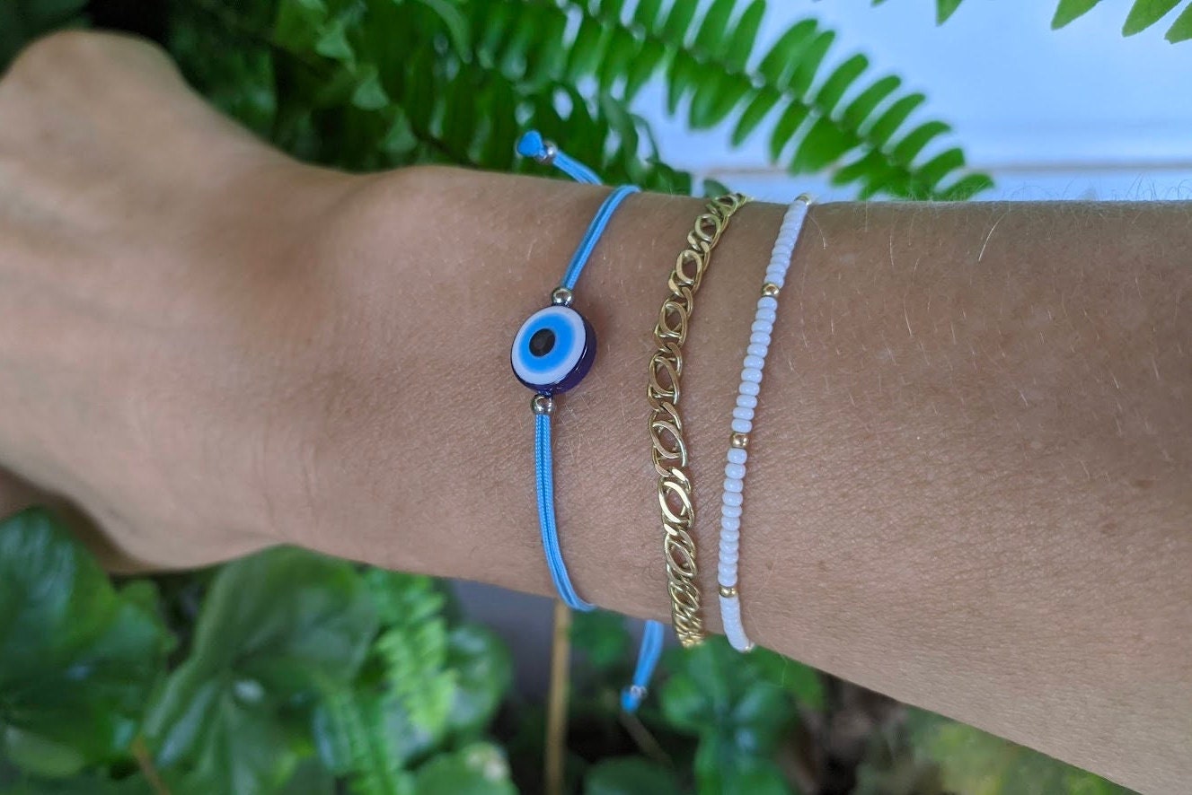 Bracelet oeil bleu - Cadeau Grec - Cadeau pour Elle
