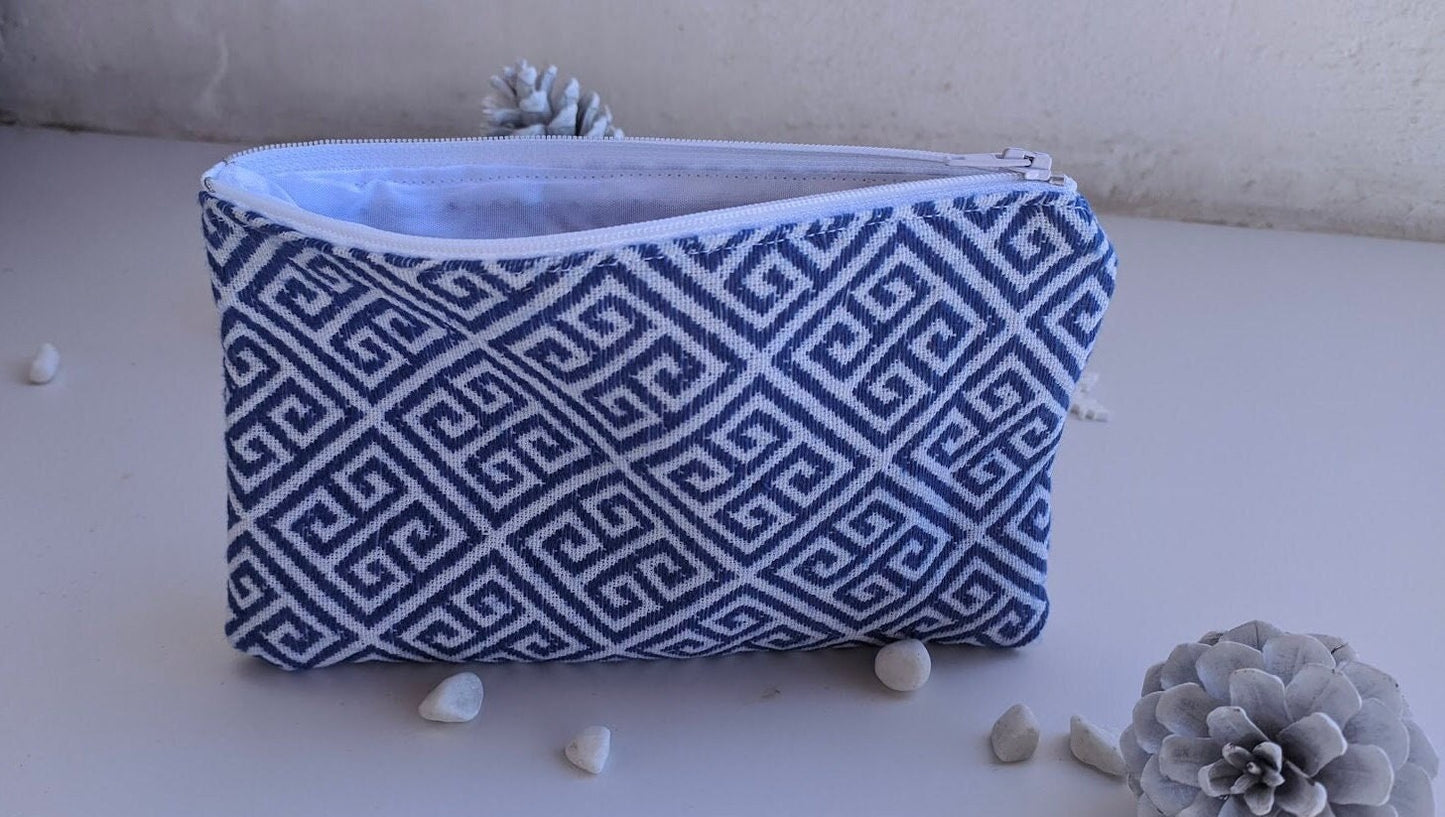 Pochette Tissu Motif Grec - 4 couleurs disponibles - Fabriqué en Grèce