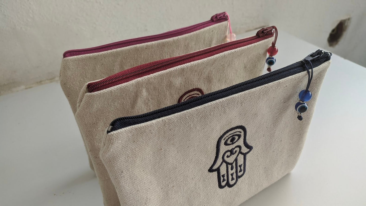 Pochette brodée Canvas – Pochette personnalisée – Cadeau grec