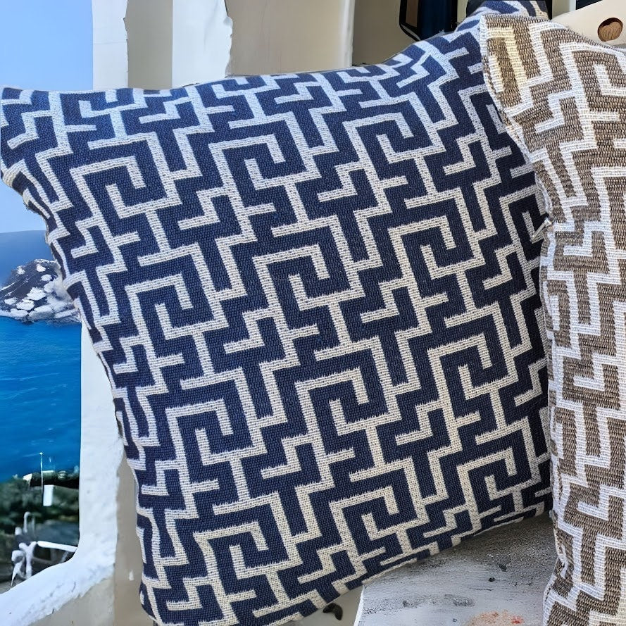 Housse de Coussin Labyrinthe en 2 Coloris