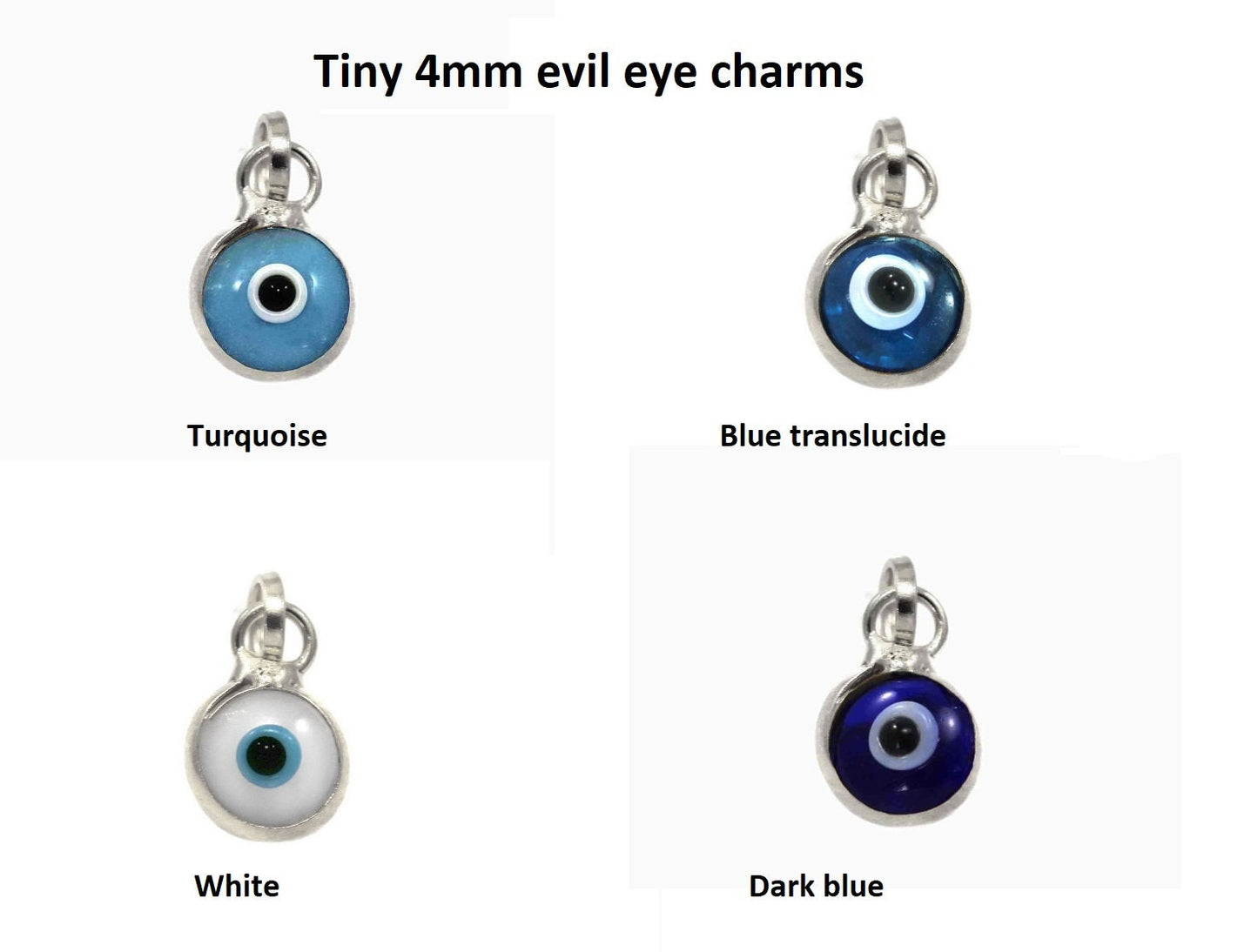 Collier Minimaliste Oeil Bleu en Argent