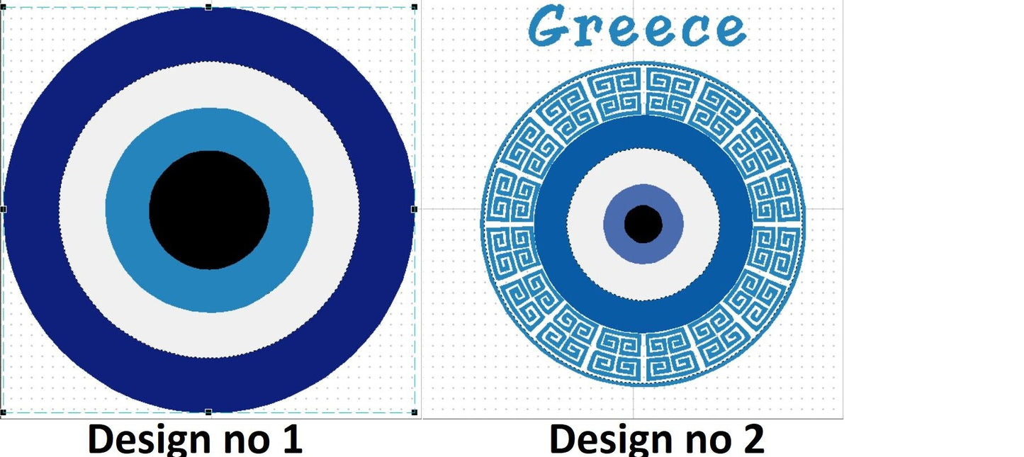 Sac fourre-tout brodé en toile - ToteBag Oeil Bleu - Cadeau grec
