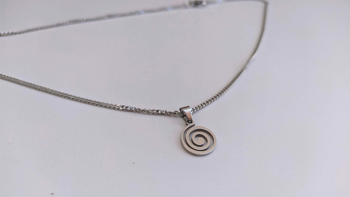 Collier pendentif spirale en Acier Inoxydable